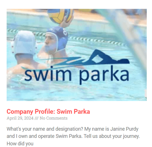 Swim Parka gets features on Business Directory - SWIM PARKA